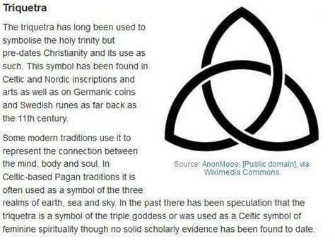 Symbolic meaning of the triquetra in wiccan mythology